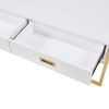 Kumasinova Modern Rectangular Coffee Table with 4 Drawers,47.3" End Table with Gold Base,Large Center Table for Living Room Furniture - 3 of 4