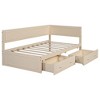 NicBex Wood Twin Size Daybed with 2 Drawers and Guardrail for Bedroom,Living Room,Apartment,Beige - 4 of 4