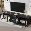 78.7'' Modern TV Stand,TV Cabinet With Fluted Glass Doors,TV cabinet With Drawers, TV Stand Console For Living Room-Cuddlewood - 2 of 4