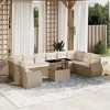 vidaXL 11 Piece Patio Sofa Set with Cushions Beige and Cream Poly Rattan - 2 of 4
