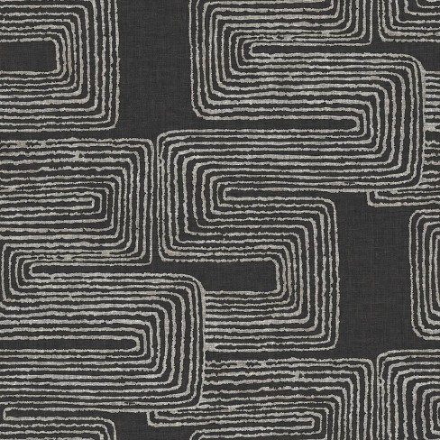 Nikki Chu Zulu Signature Peel and Stick Wallpaper Black/White: Self-Adhesive Vinyl, Abstract Pattern, 30.8 Sq Ft Coverage - image 1 of 4