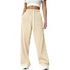 Coolmee Women's Wide Leg Sweat Pants High Waisted Baggy Sweatpants Casual Drawstring Workout Pants with Pockets - 3 of 4