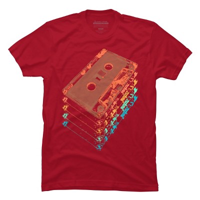Men's Design By Humans Cassette Tapes By robotface T-Shirt