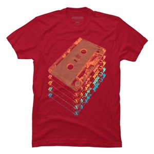 Men's Design By Humans Cassette Tapes By robotface T-Shirt - 1 of 4