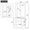 Modern White Freestanding Bathroom & Laundry Storage Cabinet with 2 Doors, 3 Large Drawers, Adjustable Shelves & Anti-Tip Design - ModernLuxe - 3 of 4