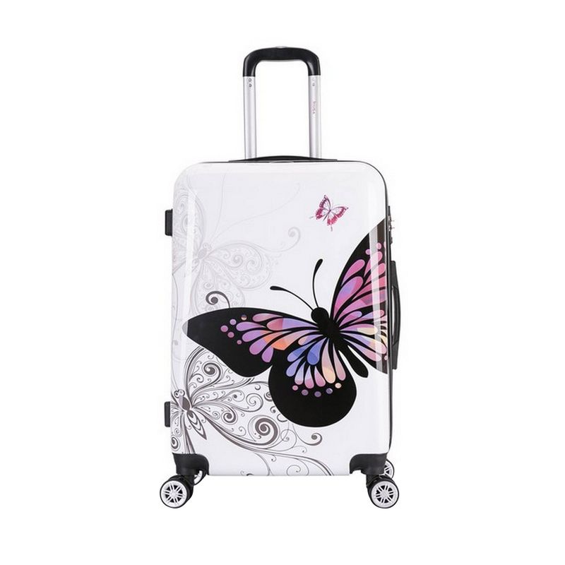 InUSA Lightweight Hardside Medium Checked Spinner Suitcase - Butterfly, 3 of 6