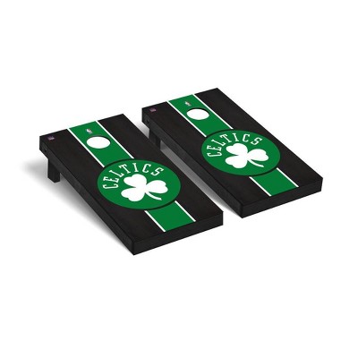 NBA Boston Celtics Premium Cornhole Board Onyx Stained Stripe Version