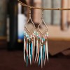 Bead Earrings Set Feather Tassel Gold Boho Ethnic Retro Bohemian Dangle Earring Bead Women Jewelry for Birthday Party Gifts - 4 of 4