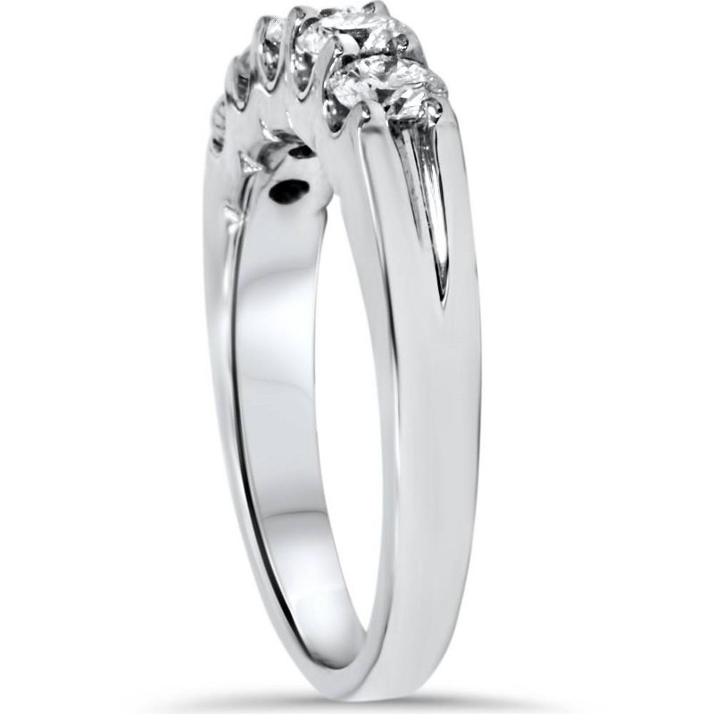 Pompeii3 1ct Diamond Wedding Ring Anniversary Stackable Band 14K White Gold, 3 of 6