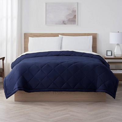 Serta Full/queen Supersoft Bed Blanket Peacoat : Target