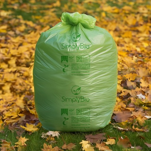 Simply Bio 55 Gallon Compostable Trash Bag with Flat Top, 12 Count