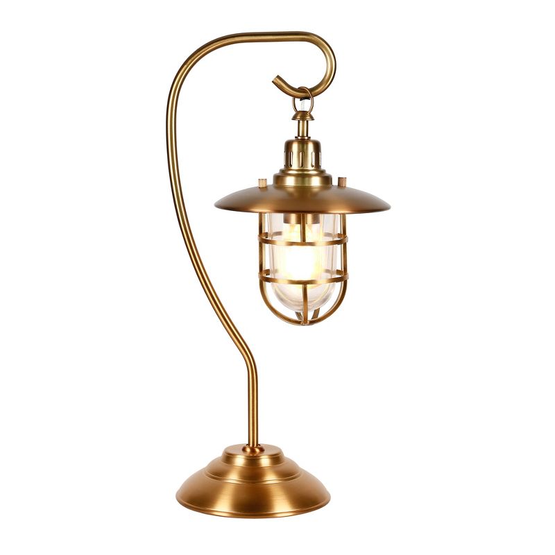 Hampton & Thyme 22" Tall Nautical Table Lamp with Glass/Metal Shade, 4 of 10