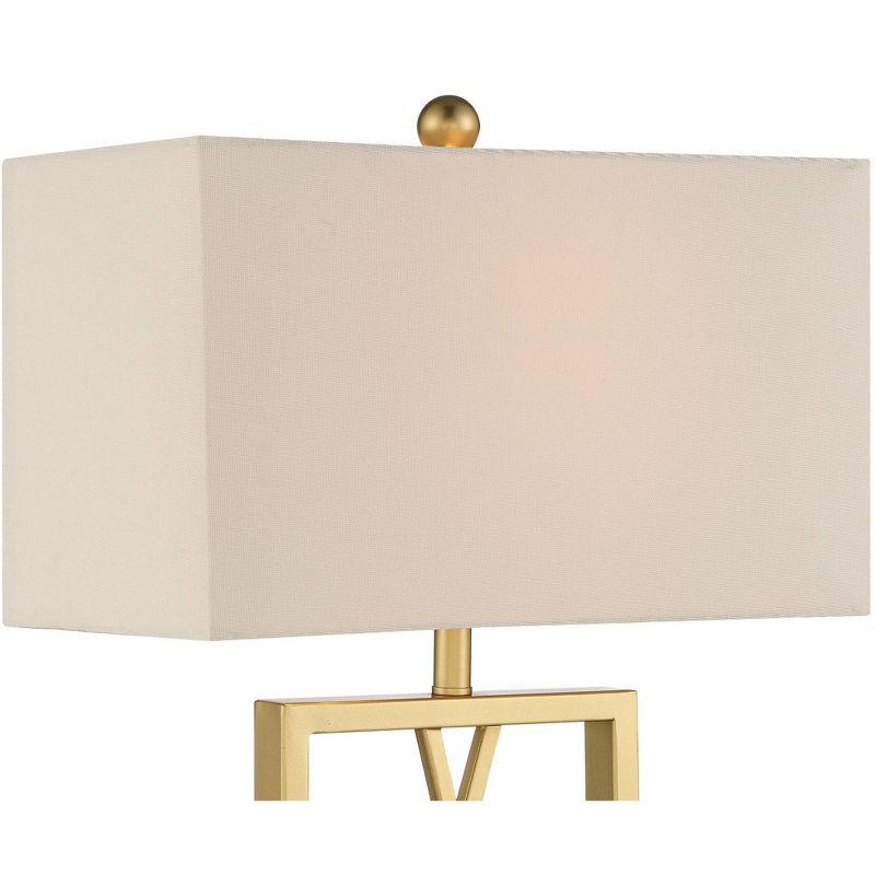 360 Lighting Claudia 26 1/2" Tall Open Metal Base Modern Glam Luxury Table Lamps Set of 2 Gold Finish White Shade Living Room Bedroom Bedside, 3 of 10