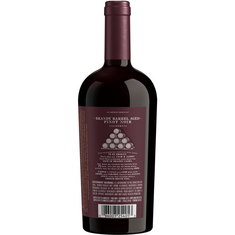 Cooper &#38; Thief Brandy Barrel-Aged Pinot Noir Red Wine - 750ml Bottle, 3 of 5