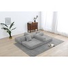 Dolonm 77.9 in. Corduroy Convertible Sleeper Sofa Bed -Foldable 3-Seat Couch with Fixed Frame & Cylindrical Pillow for Living Room, Bedroom - 3 of 4
