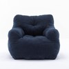 Angel Sar Soft Tufted Bean Bag Chairs, Medium Teddy Fabric Bean Bags with Arms, Dark Blue - 4 of 4