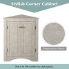 Home Corner Storage Cabinet, Bathroom Triangle Floor Storage Cabinet with Adjustable Shelves, Freestanding Floor Cabinet with 2 Doors - 3 of 4