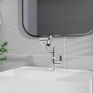 DOMETOUR Chrome Bathroom Sink Faucet with Spray Function and Temperature Display for Anti-Skid Switch and Hot & Cold and 360° Rotary - 1 of 4