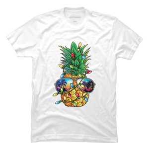 Men's Design By Humans Pineapple Christmas Tree Lights Xmas Men Gifts Sunglasses T-Shir By NekoShop T-Shirt - 1 of 4