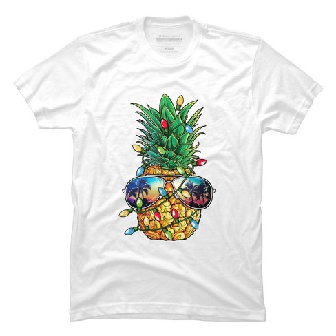 Men's Design By Humans Pineapple Christmas Tree Lights Xmas Men Gifts Sunglasses T-Shir By NekoShop T-Shirt - image 1 of 4