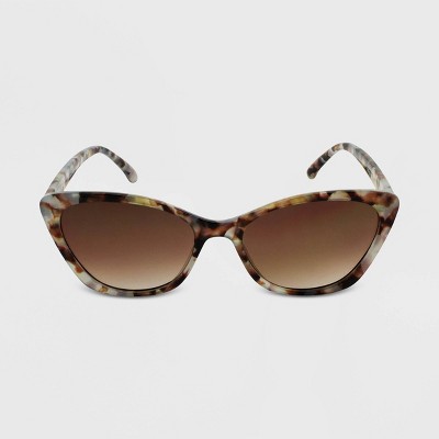 Women's Tortoise Shell Cat Eye Sunglasses - A New Day™ Brown/Gray