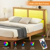 Platform Bed Frame, Modern Rattan Headboard Bed Frame, Strong Wooden Slats, Wooden Legs Support, Noise-Free, No Box Spring Needed - 2 of 4