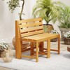 Tangkula 3-in-1 Outdoor Acacia Wood Loveseat Bench Furnitur w/ Slatted Seat for Garden - 2 of 4
