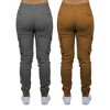 Galaxy By Harvic Women's  Loose Fit Cotton Stretch Twill Cargo Joggers- 2 Pack - 2 of 4