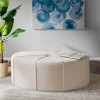 Christopher Knight Home Clare 48" Oval Tufted Upholstered Fabric Solid Wood Ottoman with Button Accent - 2 of 4