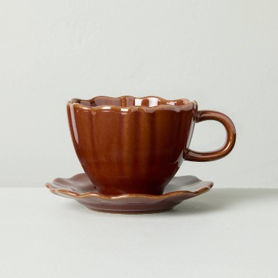 5oz Scalloped Stoneware Espresso Cup - Hearth & Hand™ with Magnolia