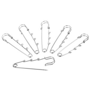 Unique Bargains Metal Decorative DIY Women's Clothing Dress 3 Holes Sewing Brooch Pins 20 Pcs - 1 of 4