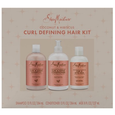 SheaMoisture Curl & Shine Shampoo + Conditioner Infused with Coconut & Hibiscus Hair Kit - 34 fl oz/3ct