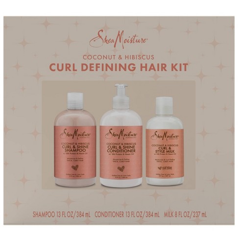 SheaMoisture Curl & Shine Shampoo + Conditioner Infused with Coconut &  Hibiscus Hair Kit - 34 fl oz/3ct