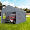 10×20 FT Garage, Portable Garage with Roll-up Doors and Ventilated Windows, Galvanized Steel Frame and PE Canopy-Coolbibila - 3 of 4