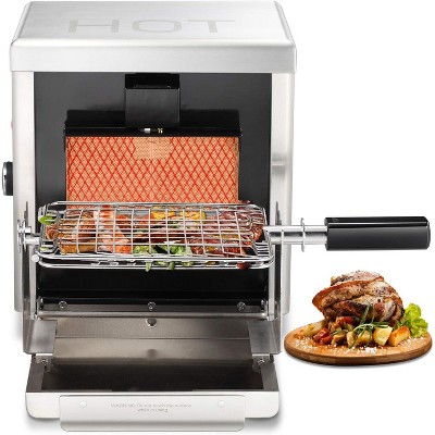 ZAFRO Propane Infrared Gas Grill,Liquid Propane Steak Non-Smoke Burner,8000 BTU 360¡ãRotisserie Mesh Wave-Rack BBQ,Better for Steak