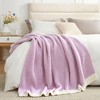 Snuggle Sac Soft Reversible Throw Blanket Knitted Blanket Cozy Bedding Blankets for Couch Sofa Bedroom - 2 of 4