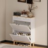 RISOKEYS Shoe Cabinet with 2 Flip-Up Doors & 2 Drawers ,Space-Saving & Easy-to-Use Freestanding Shoe Organizer for Entryway, Hallway –Small Spaces - 3 of 4