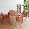 WestinTrends Playa 7-Piece Outdoor Metal Patio Dining Table Set With Stackable Patio Chairs - 2 of 4