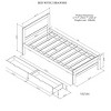 Beige - Twin Size Platform Bed Frame, Rubberwood Support Legs Queen Size Platform Bed With 2 Drawers No Box Spring Needed Bed Frame For Boys&Girls Be - 3 of 4