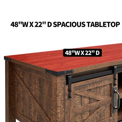 Rustic Oak Lift-Top Coffee Table with Sliding Barn Doors