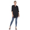 Women's Stretchy Button-Down Tunic - White Mark - image 2 of 4