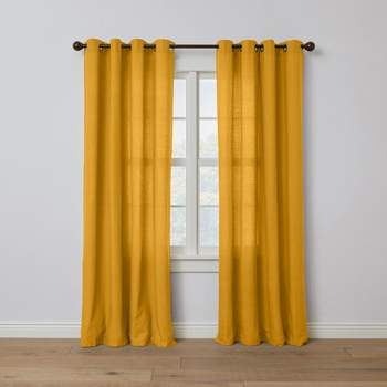 BrylaneHome Poly Cotton Canvas Grommet Panel Window Curtain Drape