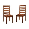 Set of 2 Taylor Rustic Slat Back Side Dining Chairs Oak - HOMES: Inside + Out: Sturdy Wooden Construction, Ladder-Back Design - 2 of 3