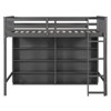 PAGED Twin Size Loft Bed Simple Modern Wooden Bed Frame with 8 Open Storage Shelves, Ladder and Guardrail for Bedroom - 4 of 4