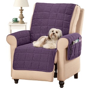 Collections Etc Quilted Textured Recliner Cover with Side Pockets - 1 of 3
