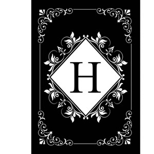 Briarwood Lane Everyday Double Sided Garden Flag 12x18 For Outdoor Black and White Monogram H Garden Flag Flags For Outside - 1 of 4