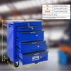 ORRD 4-Drawer Metal Rolling Tool Cart with Wheels, Stainless Steel Top, Storage for Garage, Workshop, Repair Shop – Black & Blue - 3 of 4