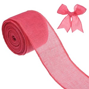 Unique Bargains Burlap Wired Edge Durable Thick Fabric Ribbons for DIY Crafts 1 Pc - 1 of 4
