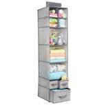 mDesign Over Closet Rod Storage Organizer 7 Shelves/3 Drawers