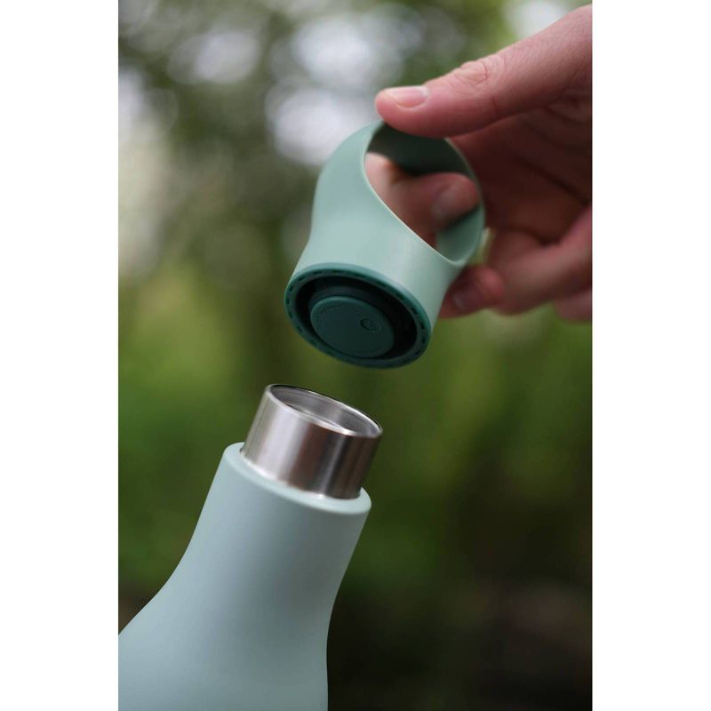 Joseph Joseph 17oz Vacuum Insulated Stainless Steel Water Bottle with Carrying Loop Green, 4 of 10